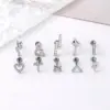 1 Piece Ear Cartilage Rings & Studs Fashion Heart Shape Pure Titanium Plating Zircon