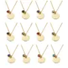 Wholesale Mirror Finish Stainless Steel Pendant Necklace Simple Personalized Round Disc Birthstone Charm Jewelry Accessory