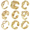 Wholesale Retro Geometric Eye Solid Color Titanium Steel Plating Rings 1 Piece
