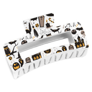 8.5 square meters halloween black print on white background