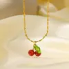 304 Stainless Steel Plastic Fruit Ion Plating (IP) 18K Gold Plated Cute Sweet Waterproof Non Tarnish Plating Gold Drop Earrings