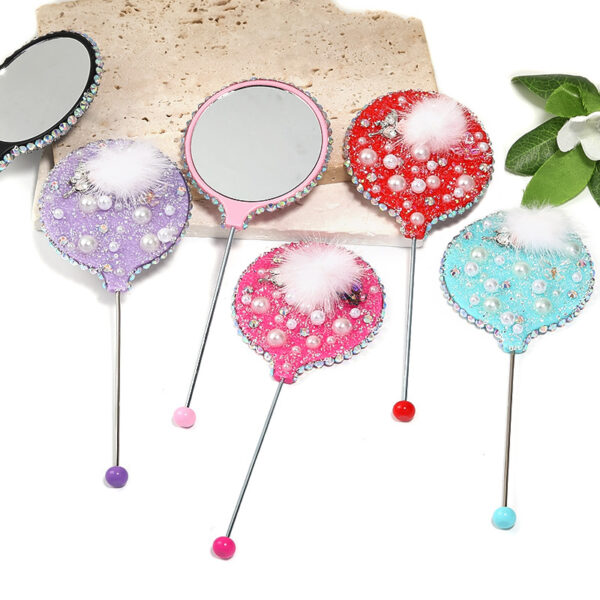 oly-af94cbd3dc1abca5afec64ed7a5fe56c Wholesale Starry Sky Soft Sugar Beaded Handheld Makeup Mirror