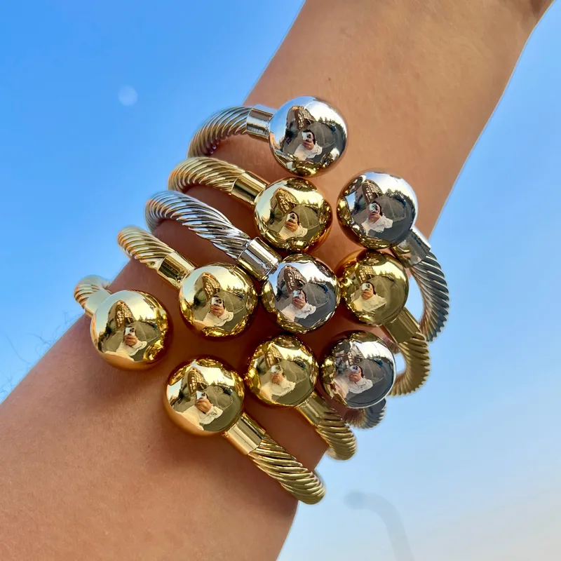 Wholesale Brass Spiral Stripe Bangle