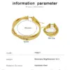 PVD Coated 18K Gold Real Gold Plated Geometric 304 Stainless Steel Retro Simple Style Waterproof Non Tarnish Bracelets Necklace Jewelry Set
