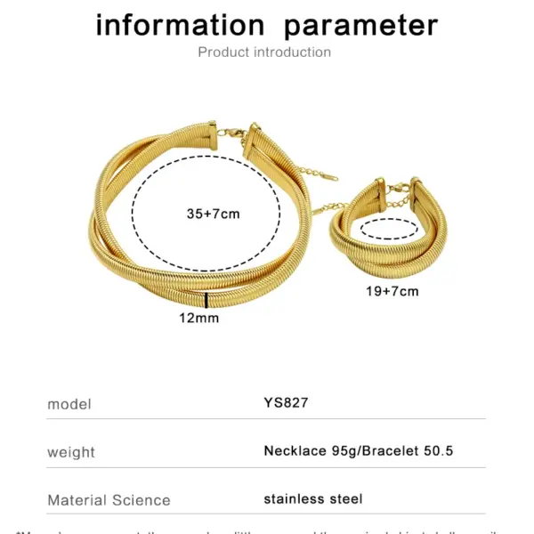 PVD Coated 18K Gold Real Gold Plated Geometric 304 Stainless Steel Retro Simple Style Waterproof Non Tarnish Bracelets Necklace Jewelry Set