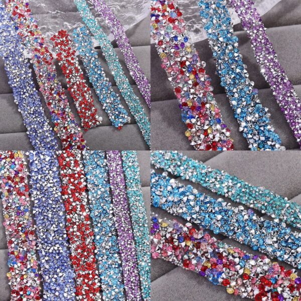 Wholesale Double-sided adhesive Hot Melt Adhesive rhinestone rhinestone rhinestone Strip width 1.5cm diamond belt shoe bag crystal rhinestone clothing diamond chain