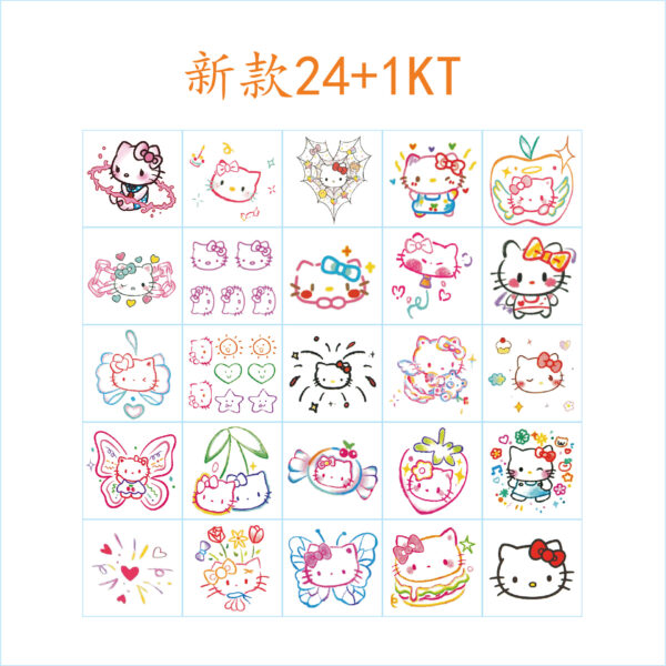 Wholesale Creative dopamine kitty cat color tattoo waterproof girl lasting simulation cartoon cute fashion washable
