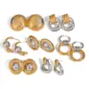 Wholesale 304 Stainless Steel Geometric PVD Coated 18K Real Gold Plated Real Gold Plated 18K Gold Retro Simple Style Classic Style Waterproof Non Tarnish Earrings Ear Studs
