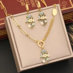 Wholesale Fashion Palm Eye Stainless Steel Plating Bracelets Earrings Necklace