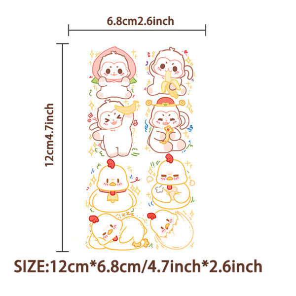 Wholesale 10 new dopamine color zodiac new year new year tattoo stickers decorative arm cheek water transfer stickers