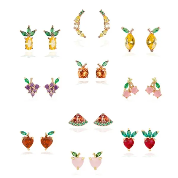 Fruit Copper Simple Style Earrings