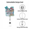 Wholesale Cross-border source acrylic glitter Funny creative medical nurses medical students telescopic badge easy-to-pull buckle badge clip