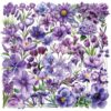 Wholesale 50 Sheets Transparent Cartoon Purple Flower Sticker Pack Waterproof Transparent PET Hand Account Material Decorative Guitar Notebook