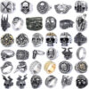 Wholesale Cross-Border Nordic Hot-Selling Titanium Steel Skull Antioxidant Niche Stylish Fashion Gothic Theme Party Dark Ring