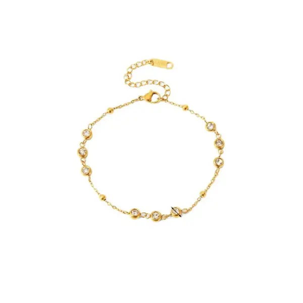 Wholesale Titanium Steel Necklace Simple Design 18K Gold Plated Stainless Steel Women's Geometric Bracelet Luxury Feel Jewelry Set