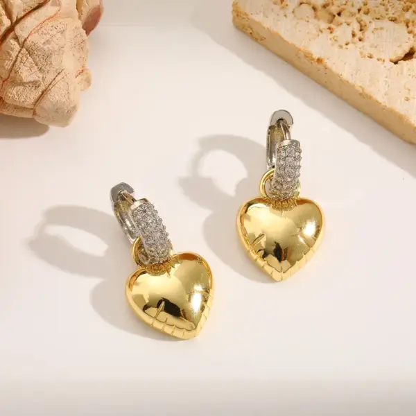 1 Pair Elegant Formal Romantic Star Heart Shape Plating Inlay Brass Zircon 18K Gold Plated Drop Earrings