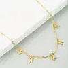 Wholesale Copper Mariner Chain Inlaid Zircon Butterfly Pendant Necklace
