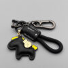 Wholesale Get Rich Immediately Handmade Cow Leather Car Keychain Pendant Exquisite Simple Stylish Male and Female Couple Key Chain Rope