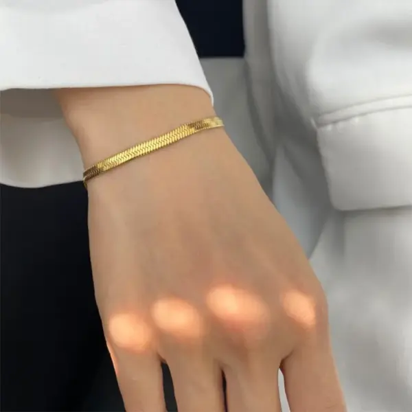 Wholesale PVD Coated Real Gold Plated Geometric 316 Stainless Steel Fashion Waterproof Non Tarnish Bracelets