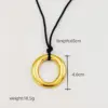 Wholesale Ion Plating (IP) 18K Gold Plated Real O-Shape 304 Stainless Steel Elegant Simple Style Waterproof Non Tarnish Leather Rope Pendant Necklace