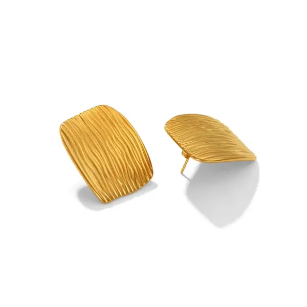 Wholesale PVD Coated Real Gold Plated 18K Gold Irregular 304 Stainless Steel 316 Stainless Steel IG Style Marine Style Modern Style Waterproof Non Tarnish Ear Studs