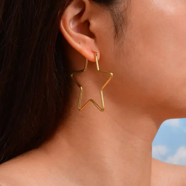 Wholesale 1 Pair Simple Style Square Star Heart Shape 201 Stainless Steel Stainless Steel Earrings