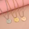 304 Stainless Steel Round Customization Laser Engraving Heart Shape PVD Coated 18K Real Gold Plated Simple Style Waterproof Non Tarnish Plating Pendant Necklace