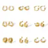 PVD Coated 18K Gold Real Gold Plated U Shape Stainless Steel Simple Style Waterproof Non Tarnish Earrings