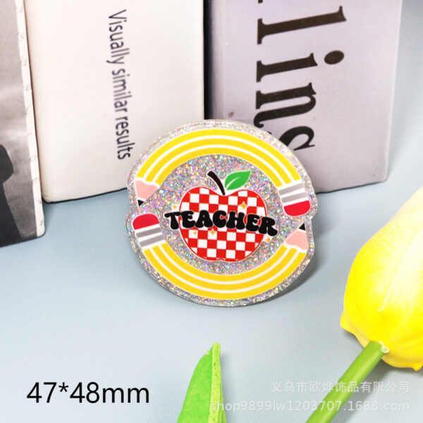 Wholesale New loose powder cartoon pencil letter rainbow bag accessories acrylic cute items DIY patch accessories