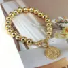 Wholesale Copper Beaded Plating Round Virgin Mary Bracelets