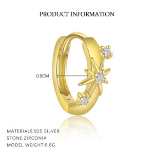 E4804-gold color/pair / 925 silver