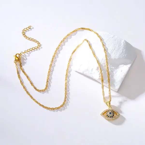New Style Copper Plating 18k Gold Devil's Eye Pendant Necklace