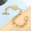 Wholesale PVD Coated 18K Gold Plated Geometric Titanium Steel Fashion Waterproof Non Tarnish Bracelets