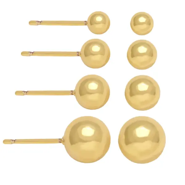 Wholesale 1 Pair Basic Simple Style Round Copper Plating 18k Gold Plated Ear Studs