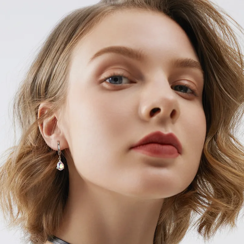 Wholesale 1 Pair Modern Style Classic Style Geometric Water Droplets Plating Inlay 304 Stainless Steel Zircon Drop Earrings