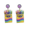 Wholesale Purple shiny reading color stainless steel base steel needle earrings