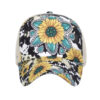 Wholesale Cross Border Hat Gem Sunflower Printed Cross Baseball Cap Cap Casual Sun Protection Sun Hat B1147