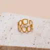 Wholesale PVD Coated Human Face Heart Shape 304 Stainless Steel Retro Classic Style Waterproof Non Tarnish Open Ring