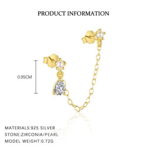 E4710-gold color/single / 925 silver