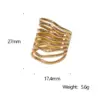 Wholesale PVD Coated Real Gold Plated 18K Gold Lines 304 Stainless Steel Vintage Style Exaggerated Modern Style Waterproof Non Tarnish Open Rings
