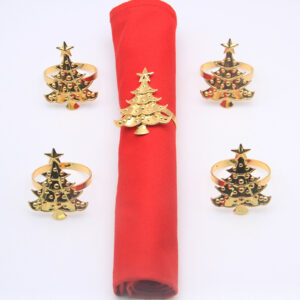 Wholesale Hotel Creative High-End Exquisite Christmas Tree Napkin Ring Buckle Table Decorations Hotel Table Setting Manufacturer