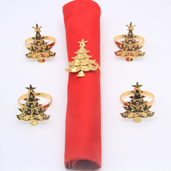 Wholesale Hotel Creative High-End Exquisite Christmas Tree Napkin Ring Buckle Table Decorations Hotel Table Setting Manufacturer