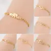 Wholesale PVD Coated Real Gold Plated Heart Butterfly Elephant Stainless Steel Fashion Waterproof Non Tarnish Bracelets