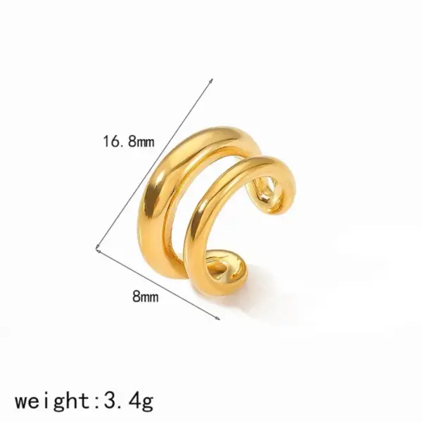 Wholesale Vacation Simple Style Color Block Plating 304 Stainless Steel Ear Cuffs Earrings