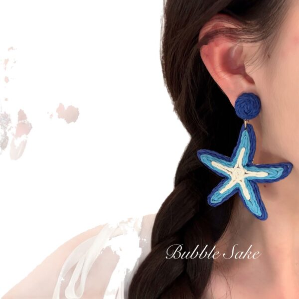 Wholesale Sea Salt Star Exaggerated Personality Starfish Earrings Women's Holiday Style Summer Seaside Travel Design Sense Earrings Earrings