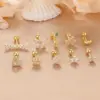 1 Piece Simple Style Classic Style Star Heart Shape Plating 304 Stainless Steel Copper Small Stud Earrings