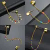 Copper 14K Gold Plated Simple Style Plating Star Earrings Anklet Necklace