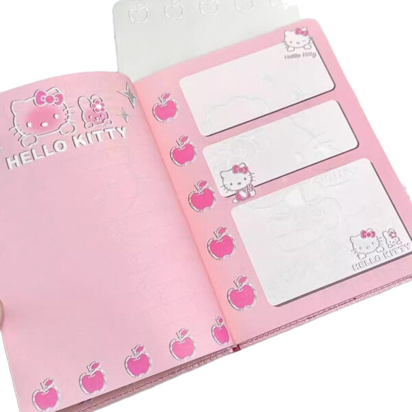 Wholesale Dropshipping Notebook with High Appearance and Cute Laser Hello Kitty Diary A5 Notepad Pu Color Page Thickeneded
