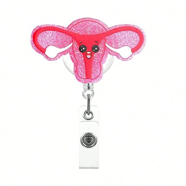 oly-b01e9509937b0c9cc0d3da4cd434b00b Wholesale Acrylic Uterus Love Clothes Needle Mask Easy Pull Buckle Easy Pull Doctor Nurse Retractable Badge Reel