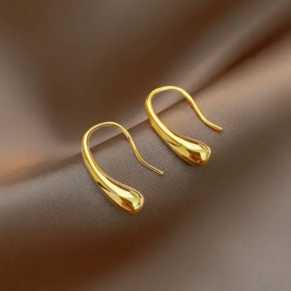 Wholesale 304 Stainless Steel Irregular PVD Coated 18K Real Gold Plated 18K Gold Simple Style Waterproof Non Tarnish Plating Drop Earrings